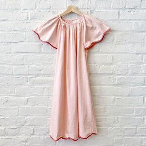 Lake || Patio Dress Scalloped A-Line Mini Dress Pink XS